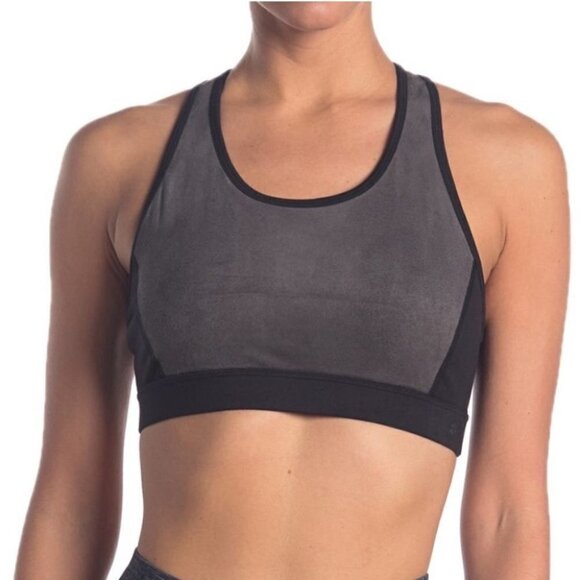 Splendid Suede & Jersey Racerback Sport Bra S - Picture 1 of 6